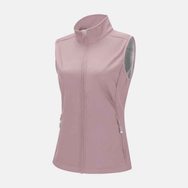 33,000ft Chaleco de correr para mujer, con forro polar, con cremallera, resistente al viento, ligero, chalecos softshell de ropa exterior para golf, senderismo, deportes