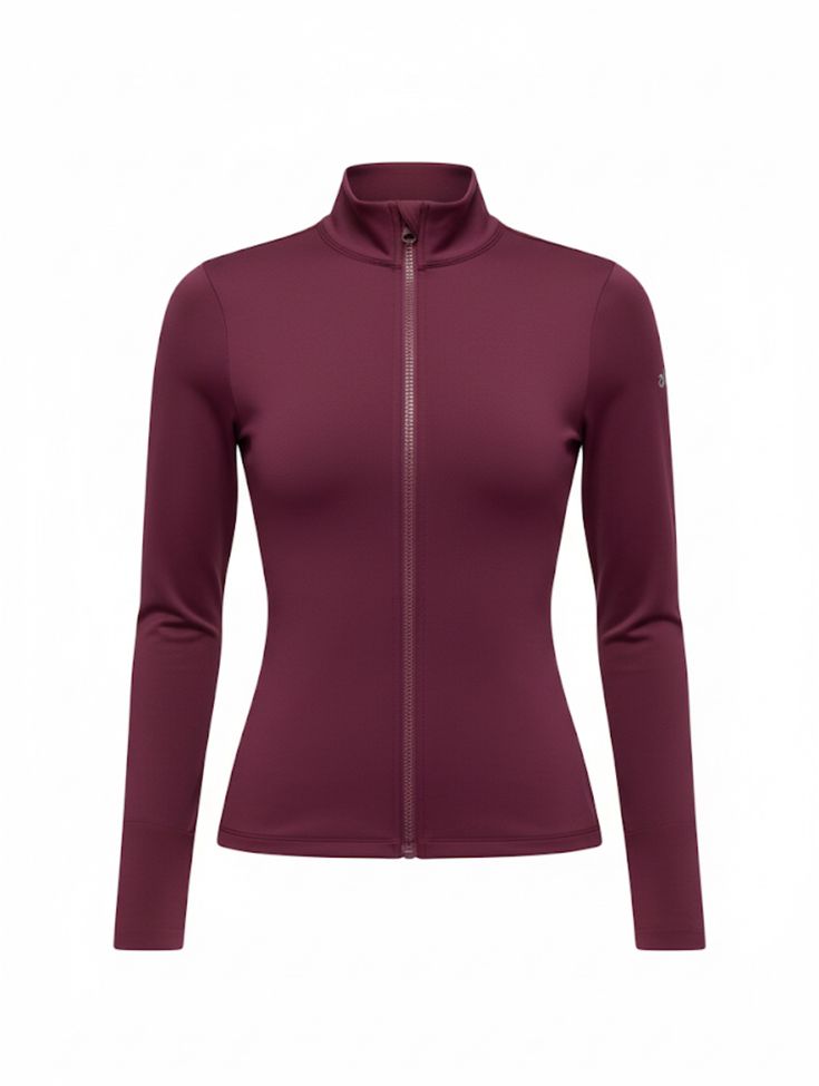ALO YOGA AIRLIFT Winter Warm Radiant Full Zip Jacket in Burgundy