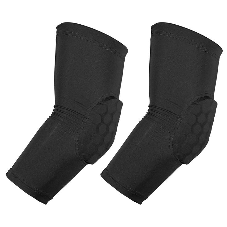 Unique Bargains Women Men Compression Support Joint Elbow Pad Sleeve Elbow Brace 2Pcs Medium Black